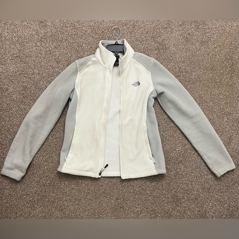 The North Face Gray and White Fleece Jacket